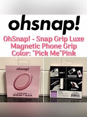 OhSnap! - Snap Grip Luxe Magnetic Phone Grip "Pick Me" Pink (New/Sealed)
